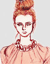 Cartoon: face (small) by lavi tagged fashion,illustration,face,girl,pink,clothes,dress,expression,lavi,liao