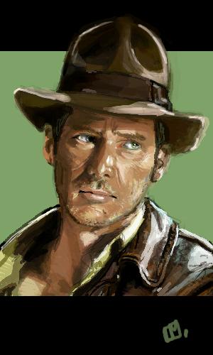 Cartoon: Indiana Jones (medium) by Laurie Mouret tagged indiana,jones,oekaki,portrait,