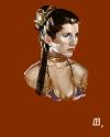 Cartoon: Leia (small) by Laurie Mouret tagged leia,star,wars,carrie,fisher,