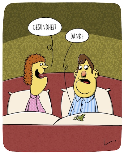 Cartoon: Gesundheit (medium) by SCHÖN BLÖD tagged gesundheit,erkältung,grippe,schnupfen,ehepaar,bett,krank,gesundheit,erkältung,grippe,schnupfen,ehepaar,bett,krank