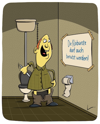 Cartoon: Nutzung (medium) by SCHÖN BLÖD tagged klo,klobürste,wc,toilette,nutzung,fremdnutzung,klo,klobürste,wc,toilette,nutzung,fremdnutzung