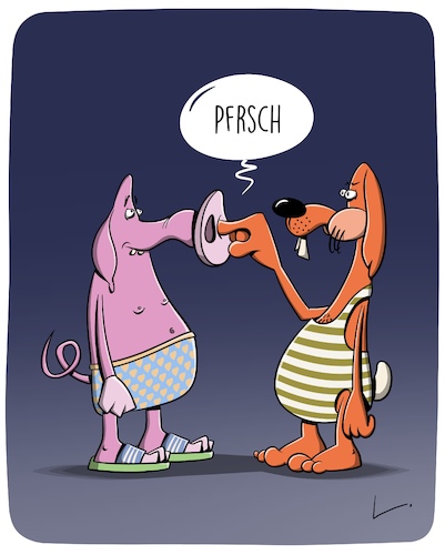 Cartoon: Pfrsch (medium) by SCHÖN BLÖD tagged hase,schwein,nase,tiere,hase,schwein,nase,tiere