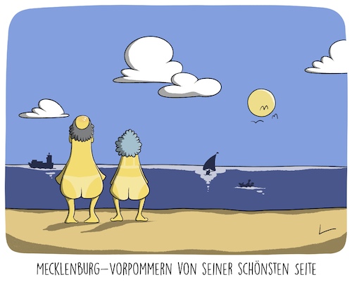 Cartoon: Schönste Seite (medium) by SCHÖN BLÖD tagged fkk,nackt,ostsee,meer,mv,mecklenburg,vorpommern,wasser,strand,fkk,nackt,ostsee,meer,mv,mecklenburg,vorpommern,wasser,strand