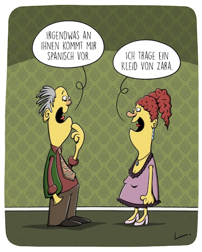 Cartoon: Zara (medium) by SCHÖN BLÖD tagged mode,zara,spanisch,modelabel,mann,frau,mode,zara,spanisch,modelabel,mann,frau