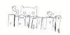 Cartoon: cat n bird (small) by Spacekadettin tagged doodle,cat,bird,fun,funny,sketchy,nice,fence,hanging,cute