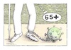 Cartoon: Plus sixty five ... (small) by ercan baysal tagged plus,sixtyfive,corona,pandemi,covit19,nurse,doctor,syringe