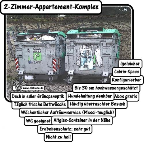 Cartoon: 2 Zimmer appartement komplex (medium) by hans365 tagged wohnung,haus,urlaub,