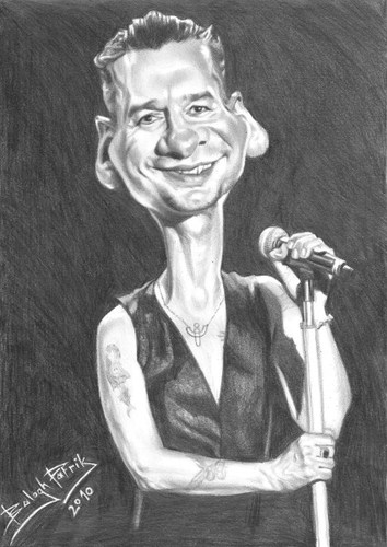 Cartoon: Dave Gahan (medium) by bpatric tagged music