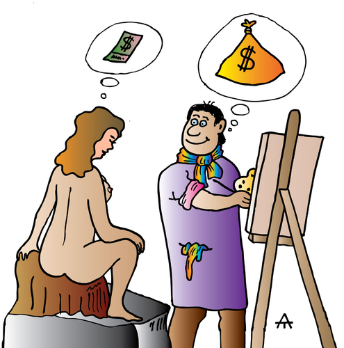 Cartoon: Artist and Model (medium) by Alexei Talimonov tagged artist,model