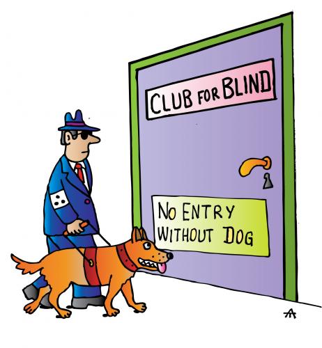 Cartoon: Blind (medium) by Alexei Talimonov tagged blind,dog,pet