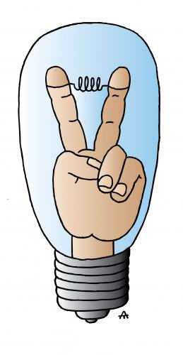 Cartoon: Freedom Bulb (medium) by Alexei Talimonov tagged freedom,victory,bulb