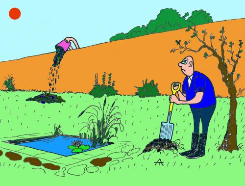 Cartoon: Garden and Rubbish (medium) by Alexei Talimonov tagged garden,rubbish
