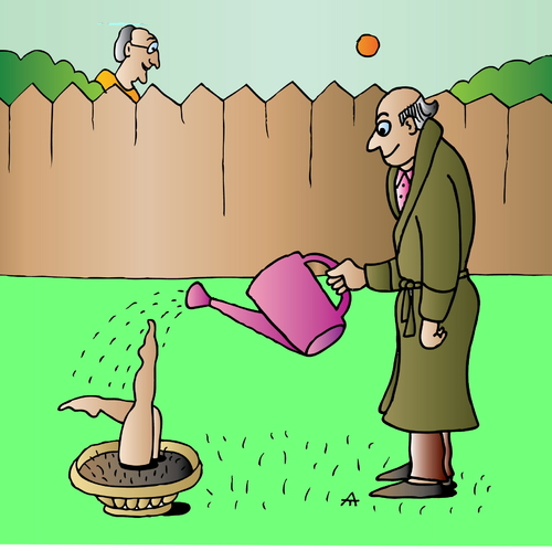 Cartoon: Gardening (medium) by Alexei Talimonov tagged garden,gardening