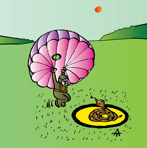 Cartoon: Parachutist (medium) by Alexei Talimonov tagged parachutist
