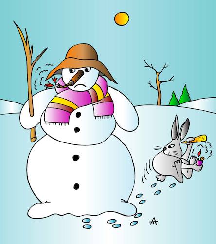 Cartoon: Snowman (medium) by Alexei Talimonov tagged snowman,winter