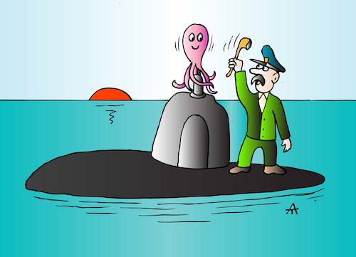 Cartoon: submarine (medium) by Alexei Talimonov tagged submarine