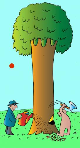 Cartoon: Tree Men (medium) by Alexei Talimonov tagged nature,