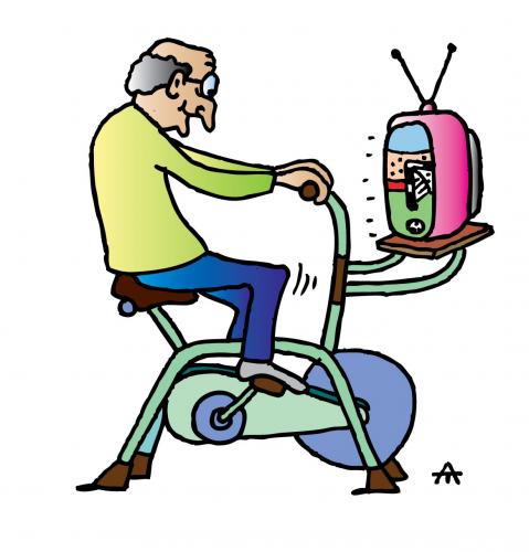 Cartoon: Trenazor i TV (medium) by Alexei Talimonov tagged tv,sports,fitness,health