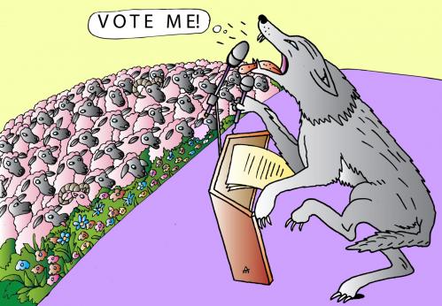 Cartoon: Vote me (medium) by Alexei Talimonov tagged voters,politicians,elections