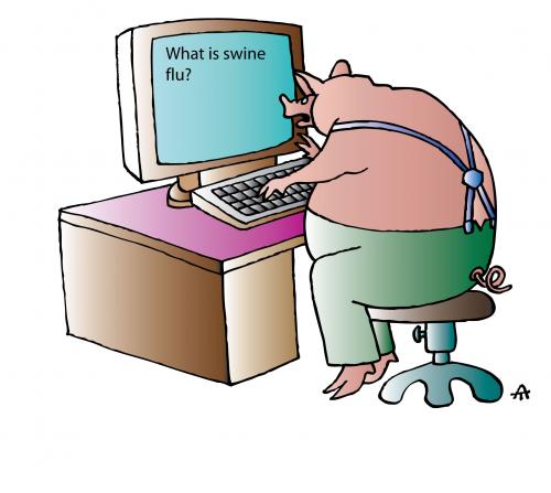 Cartoon: What is Swine Flu? (medium) by Alexei Talimonov tagged swine,flu,virus