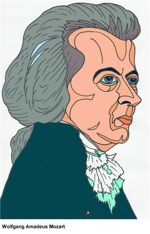 Cartoon: Wolfgang Amadeus Mozart (medium) by Alexei Talimonov tagged composer,musician,music,wolfgang,amadeus,mozart