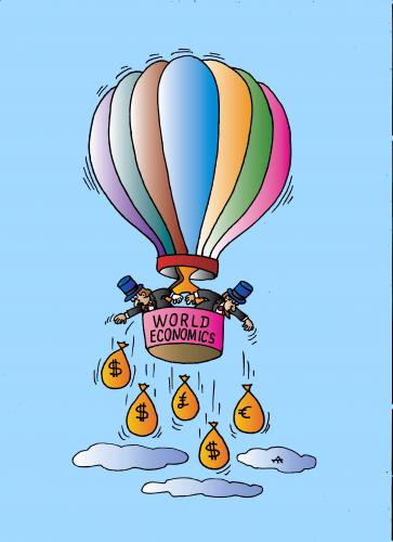 Cartoon: World Economics (medium) by Alexei Talimonov tagged economics,financial,crisis,banks,desaster