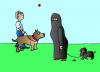 Cartoon: Arabian Woman ith Dog (small) by Alexei Talimonov tagged arabaian,islam,religion,dog,pets