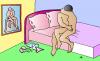 Cartoon: Art And Life (small) by Alexei Talimonov tagged art life love sex bed