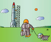 Cartoon: Astronaut and dog (small) by Alexei Talimonov tagged astronaut and dog nature space