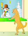 Cartoon: Dog and Snowman (small) by Alexei Talimonov tagged dog,snowman