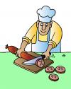 Cartoon: Sausage (small) by Alexei Talimonov tagged food,sausage,faces,butcher