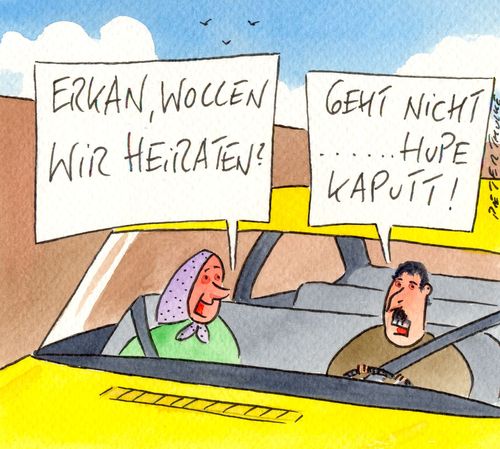 Cartoon: erkan (medium) by Peter Thulke tagged heiraten