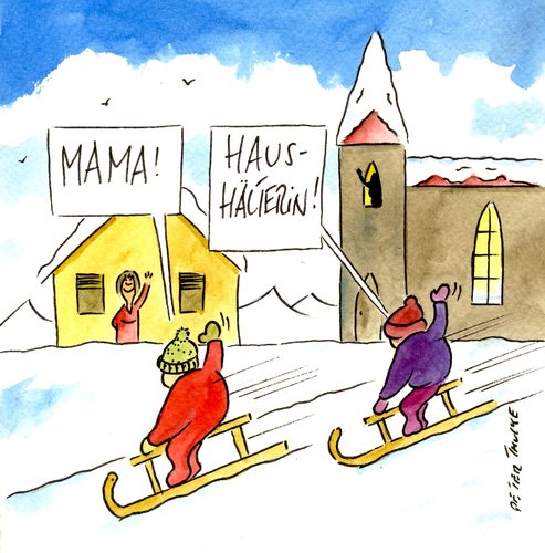 Cartoon: haushälterin (medium) by Peter Thulke tagged zölibat,kirche,zölibat,kirche