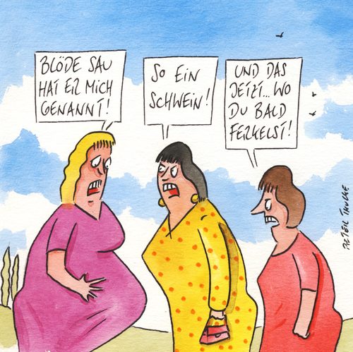 Cartoon: sau (medium) by Peter Thulke tagged schwanger,schwanger