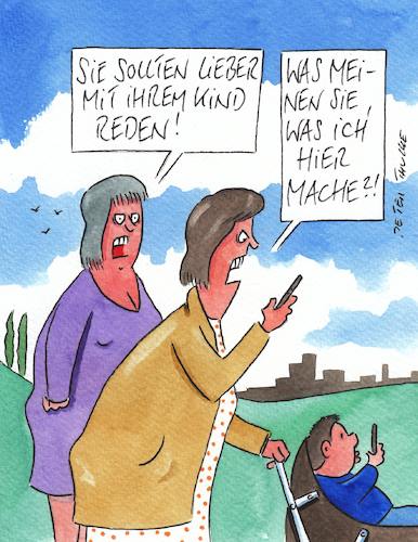 Cartoon: smartphone (medium) by Peter Thulke tagged smartphone,handy,erziehung,kinder,smartphone,handy,erziehung,kinder