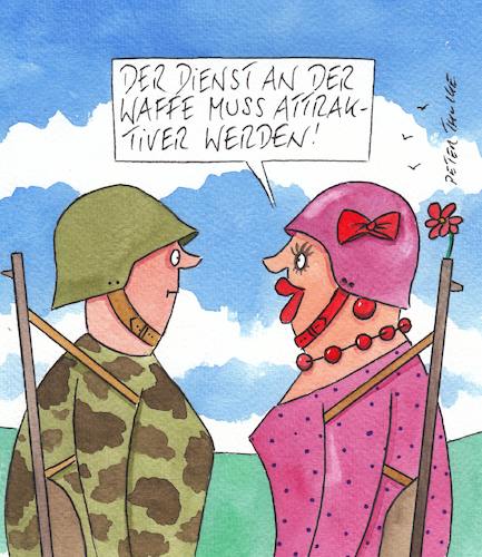 Cartoon: waffe (medium) by Peter Thulke tagged bundeswehr,armee,soldat,bundeswehr,armee,soldat