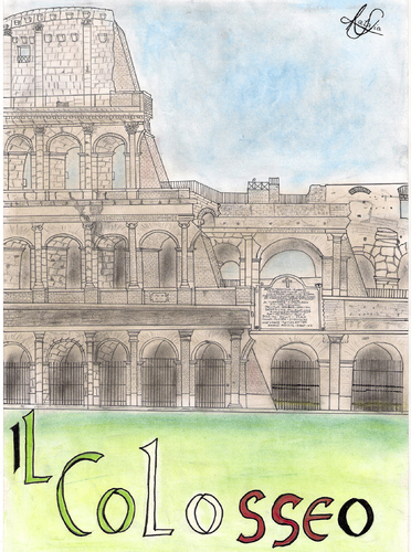Cartoon: Il Colosseo (medium) by apestososa tagged colosseo,coliseo,coloseum,italia