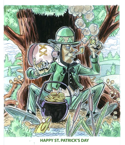 Cartoon: St. Patricks day (medium) by Cartoons and Illustrations by Jim McDermott tagged stpatricksday,leprechaun,iris