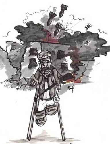 Cartoon: I am tired (medium) by Christine tagged gaza,war