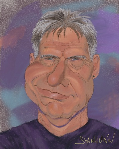 Cartoon: Harrison Ford (medium) by sanjuan tagged film,theater