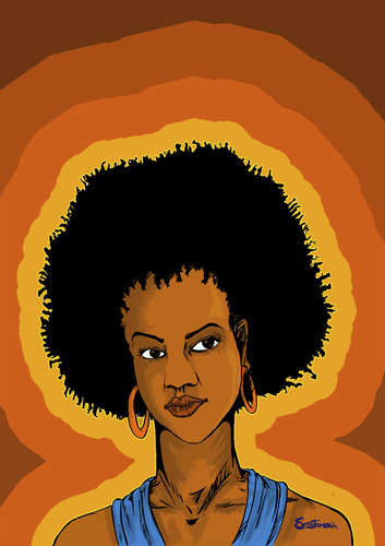 Cartoon: RnB Queen (medium) by sebtahu4 tagged rnb,singer,lauryn,hill