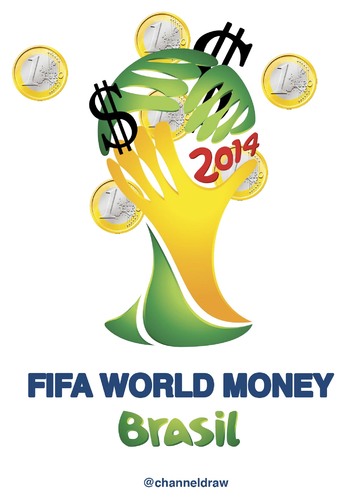 Cartoon: Fifa World Money (medium) by Political Comics tagged football,fifa,brazil,worldcup,2014,brasil,occupybrazil