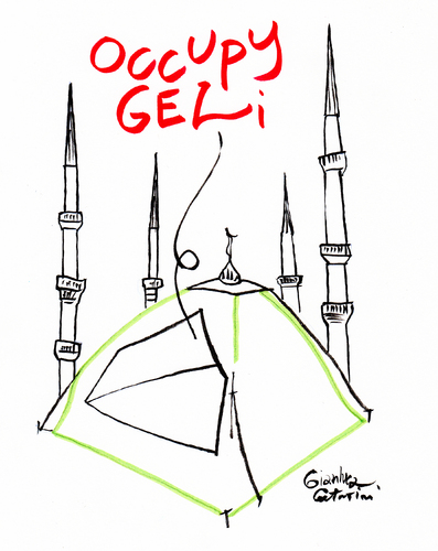 Cartoon: Occupation and minarets (medium) by Political Comics tagged occupy,gezi,istanbul