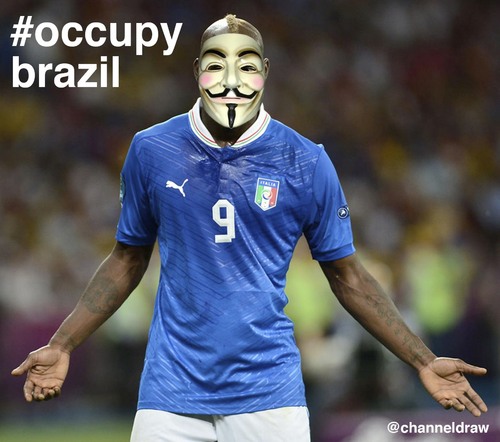 Cartoon: Occupy Brazil - Balotelli (medium) by Political Comics tagged football,fifa,brazil,worldcup,2014,brasil,occupybrazil