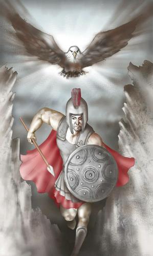 Cartoon: illyrian warrior (medium) by elidorkruja tagged illyrian,warrior