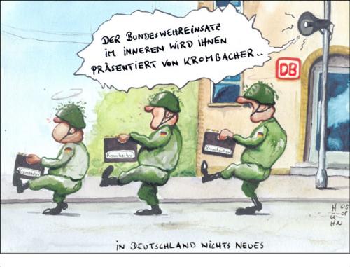 Cartoon: Einsatz im Inneren (medium) by huehn tagged bundeswehreinsatz