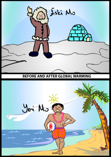 Cartoon: eski mo-yeni mo (medium) by duygu saracoglu tagged global,warming,eskimo,mo