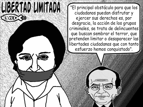 Cartoon: Libertad limitada (medium) by Empapelador tagged mexico,aristegui,libertad,de,expresion,calderon