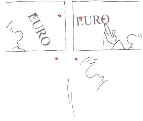 Cartoon: das Bild hing schief (medium) by Rainer Tavenrath tagged bild,loriot,euro
