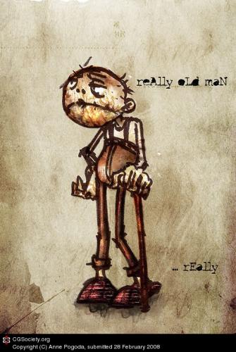 Cartoon: Really Old Man... Really (medium) by Azurelle tagged azurelle,anne,pogoda,silent,hill,fun,old,man,,really